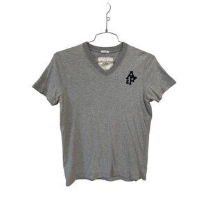 Y2K Abercrombie and Fitch V Neck Muscle T Shirt Size Large Short Sleeve Gray